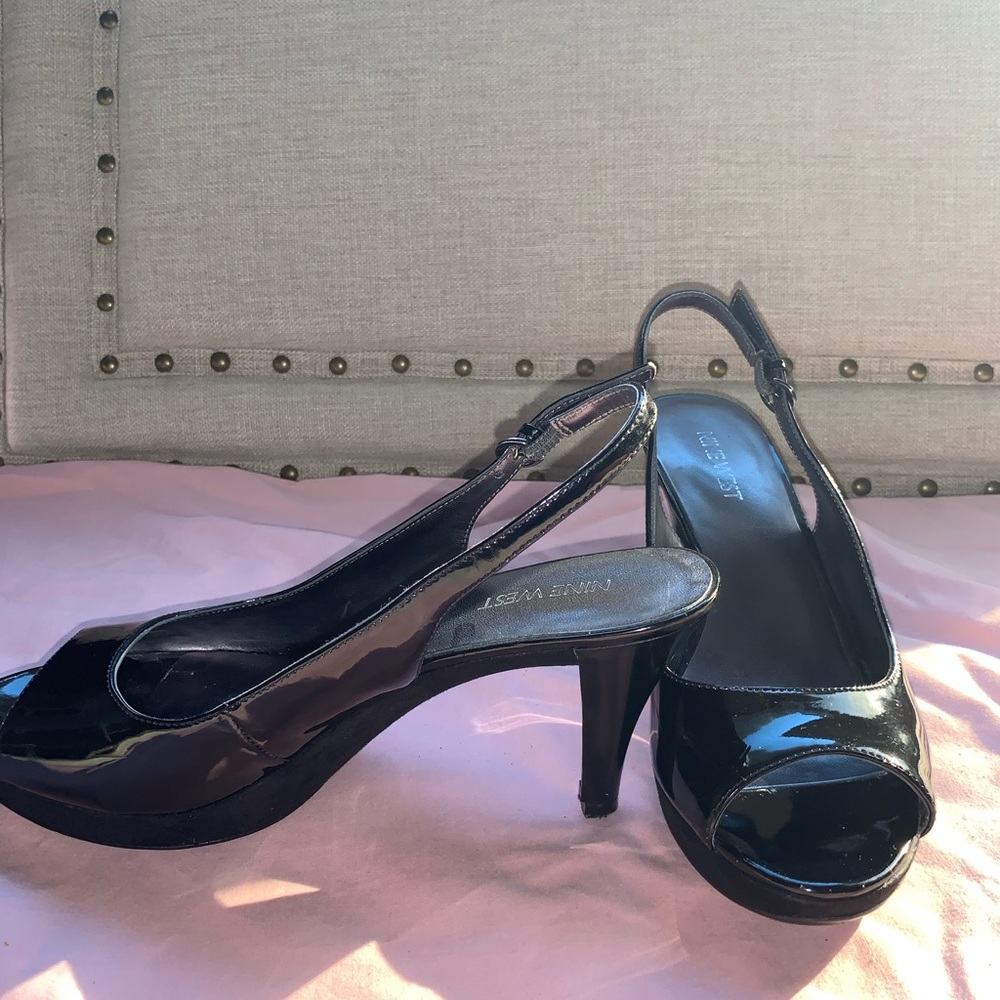Nine West Platform Slingback heels with open toe